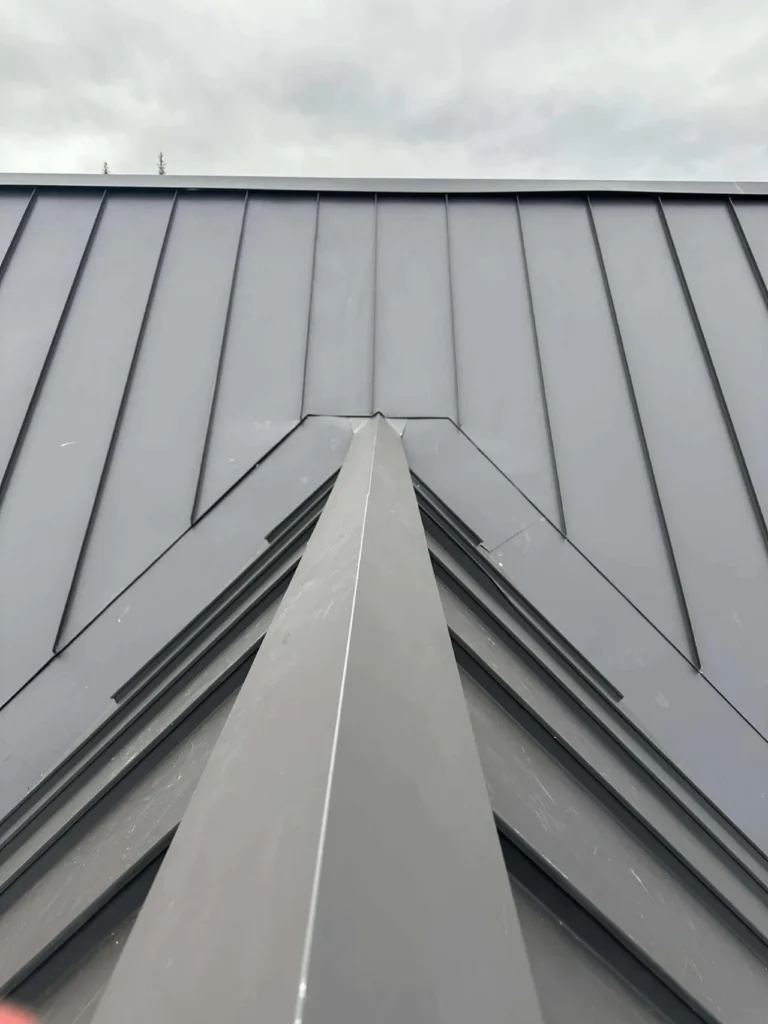 Standing seam metal roof on a home in Massachusetts