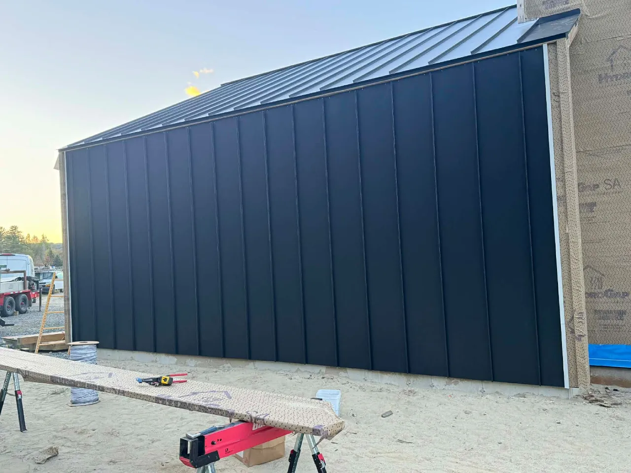 Exposed fastener metal roofing panels in Massachusetts