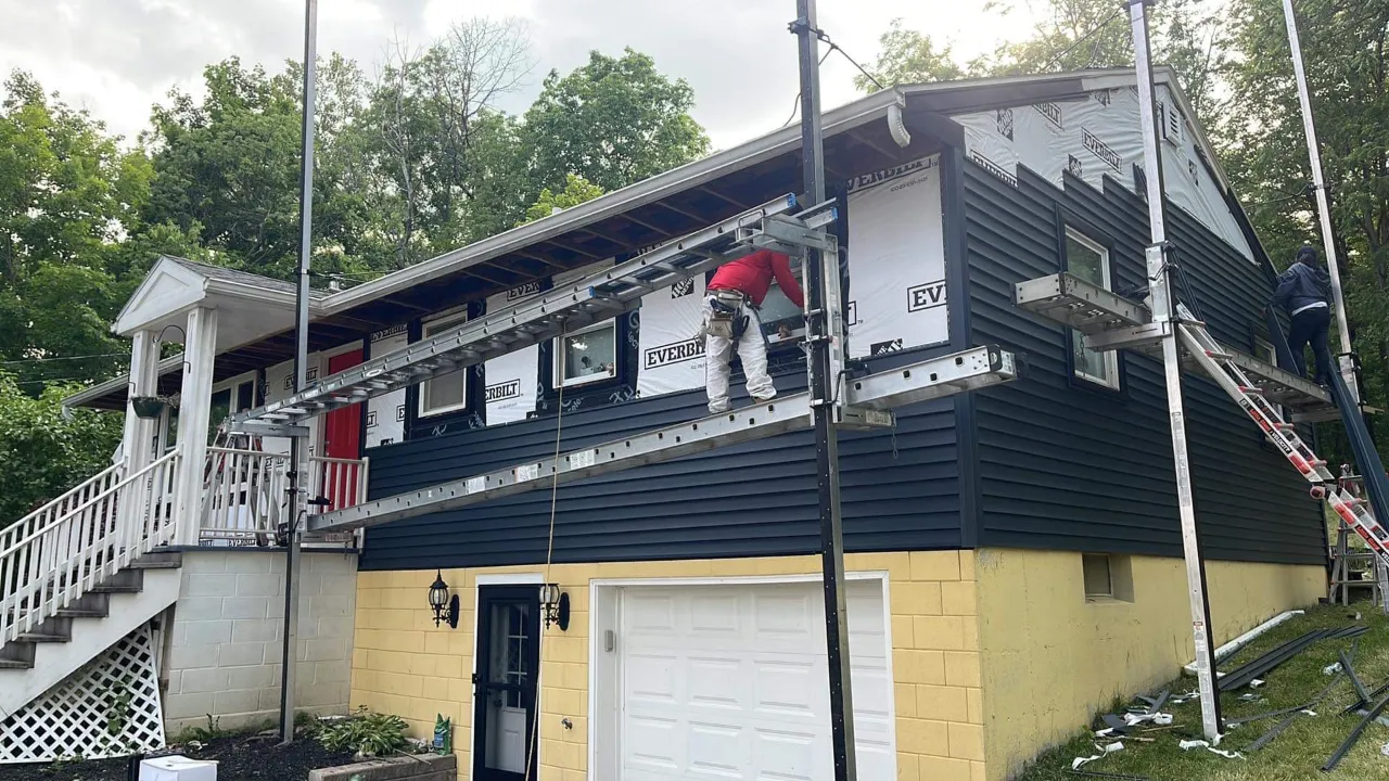 Fiber cement siding on a home in Massachusetts