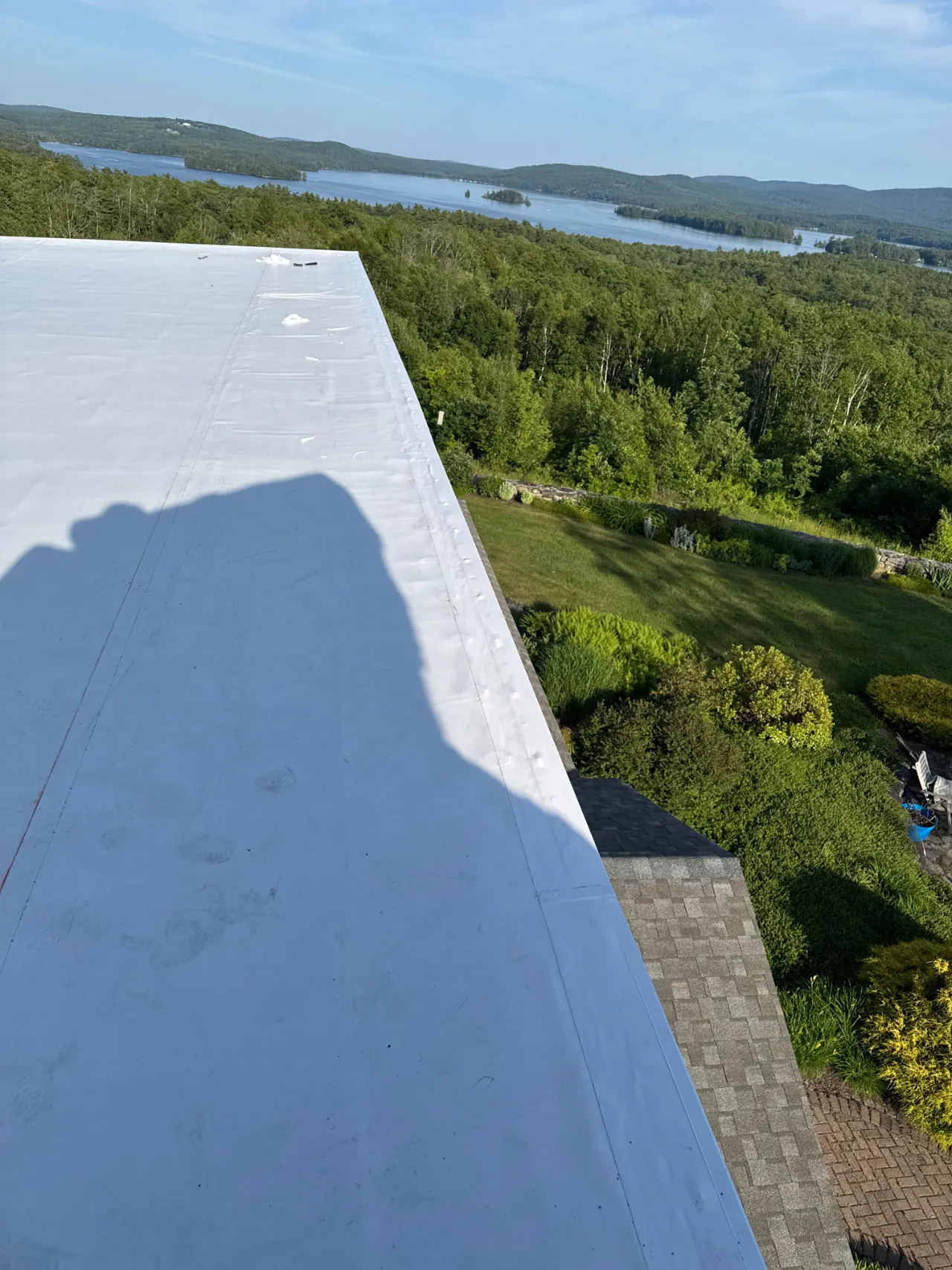 EPDM rubber roofing on a flat roof in Massachusetts